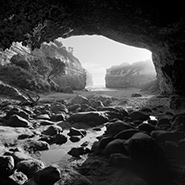 Black and white photos of the Great Ocean Road.